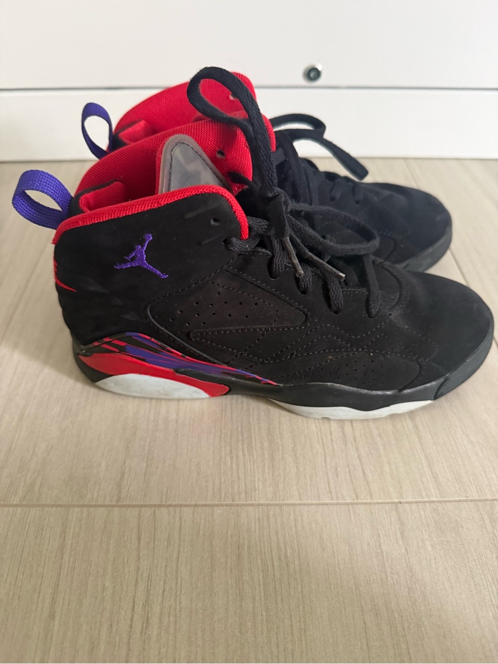 Jordan Jumpman MVP Kids' Black Red Purple High-Top Basketball Shoes